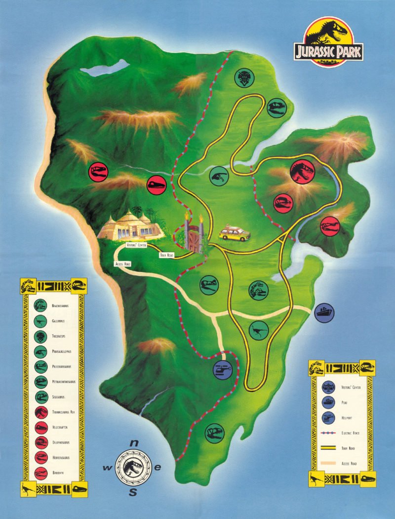 Mapa da Ilha Nublar.