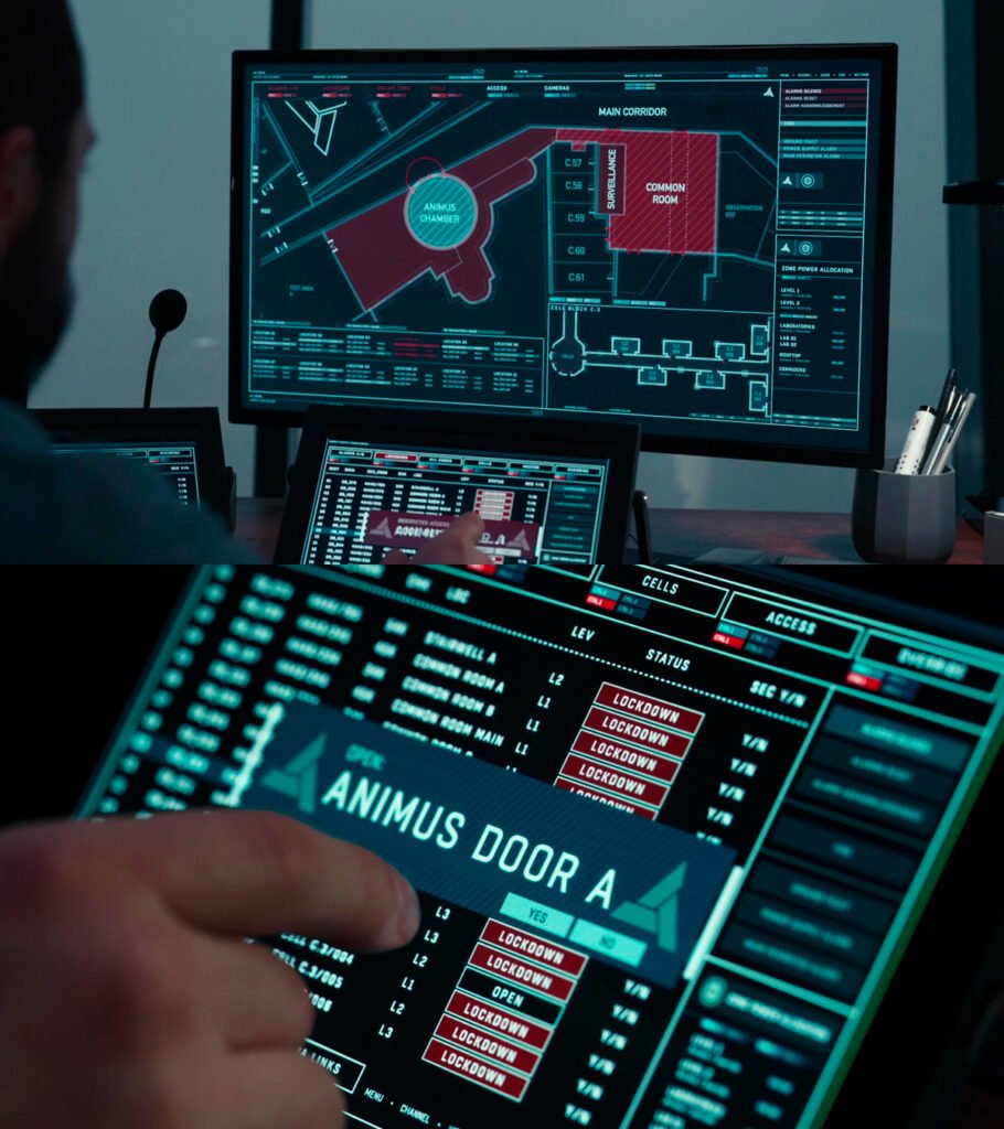 Planta e sistema operacional da prisão Animus na Abstergo Foundation.