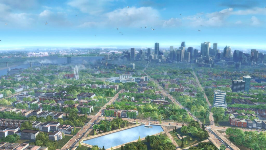 Vista panorâmica da Abstergo Entertainment.