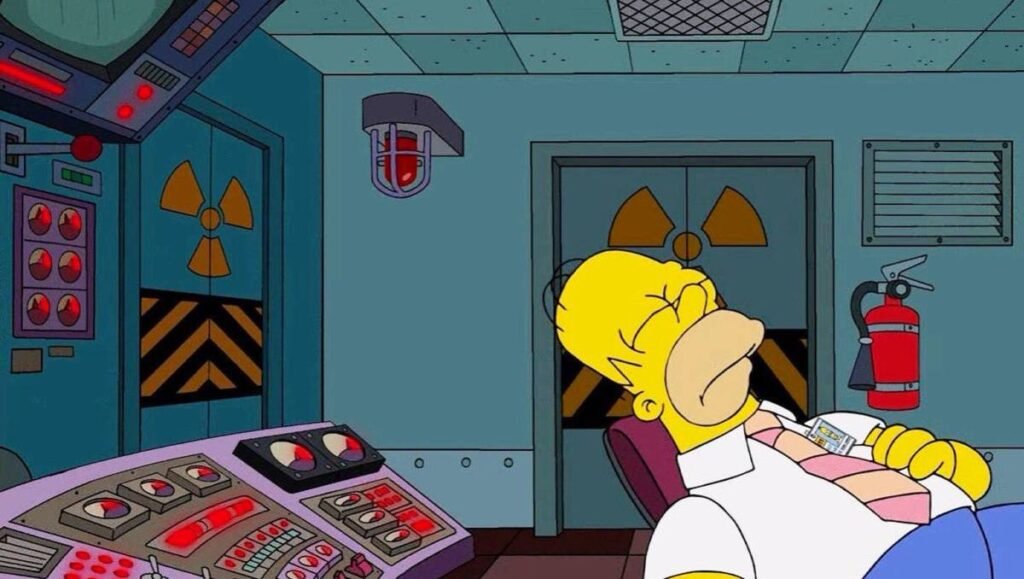 Homer durante o expediente na Usina Nuclear de Springfield.